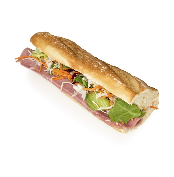 Sandwich au jambon crudités